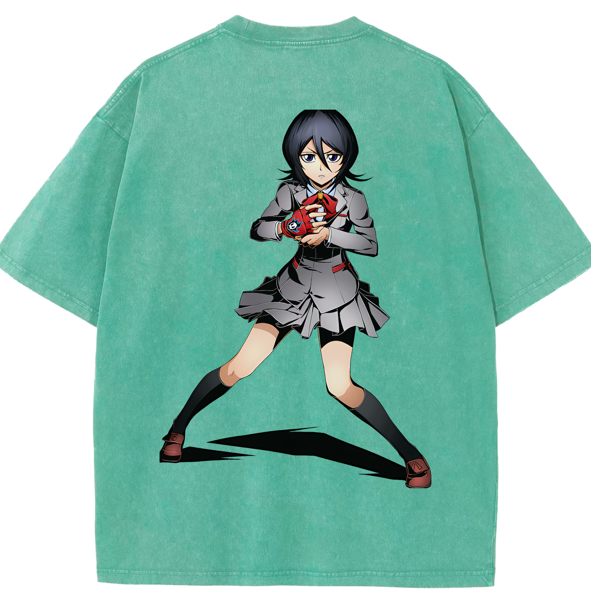 （画像用） ブリーチ 朽木ルキア BLEACH Kuchiki Rukia 綿100% ヴィンテージ風 半袖Tシャツ（背面プリント）